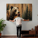 Grizzly Bear Wall Art Canvas Print, Rustic Wildlife Bear by MyGreatCanvas | Canvas Wall Art Prints | Photo Prints & Wall Decor