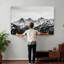 Black and White Mountain Wall Art Canvas Print, Snowy Alpine by MyGreatCanvas | Canvas Wall Art Prints | Photo Prints & Wall Decor