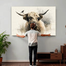 Abstract Highland Cow Wall Art Canvas Print, Rustic Farm by MyGreatCanvas | Canvas Wall Art Prints | Photo Prints & Wall Decor