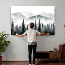 Misty Pine Forest Mountain Landscape Wall Art Canvas Print by MyGreatCanvas | Canvas Wall Art Prints | Photo Prints & Wall Decor