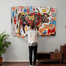 Texas Bull Wall Art Canvas Print, Abstract Graffiti Bull by MyGreatCanvas | Canvas Wall Art Prints | Photo Prints & Wall Decor