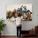 Wood Style Mountain Wall Art Canvas Print, Layered Wood by MyGreatCanvas | Canvas Wall Art Prints | Photo Prints & Wall Decor