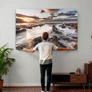 Rocky Coast Ocean Sunset Wall Art Canvas Print, Dramatic by MyGreatCanvas | Canvas Wall Art Prints | Photo Prints & Wall Decor