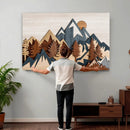 Layered Wooden Mountain Wall Art Canvas Print, Modern Rustic by MyGreatCanvas | Canvas Wall Art Prints | Photo Prints & Wall Decor