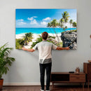 Tropical Beach Wall Art Canvas Print, Palm Tree Ocean by MyGreatCanvas | Canvas Wall Art Prints | Photo Prints & Wall Decor