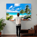 Tropical Beach Wall Art Canvas Print, Palm Tree Ocean by MyGreatCanvas | Canvas Wall Art Prints | Photo Prints & Wall Decor