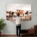 Texas Longhorn Cattle Wall Art Canvas Print, Sepia Western by MyGreatCanvas | Canvas Wall Art Prints | Photo Prints & Wall Decor