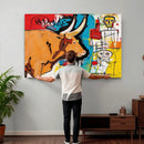 Basquiat Style Bull Graffiti Wall Art Canvas Print, Street by MyGreatCanvas | Canvas Wall Art Prints | Photo Prints & Wall Decor