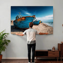 Coastal Fishing Boats Wall Art Canvas Print, Sunset Beach by MyGreatCanvas | Canvas Wall Art Prints | Photo Prints & Wall Decor