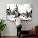 Black and White Snowy Pine Forest Wall Art Canvas Print, by MyGreatCanvas | Canvas Wall Art Prints | Photo Prints & Wall Decor