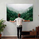 Misty Pine Forest Wall Art Canvas Print, Foggy Evergreen by MyGreatCanvas | Canvas Wall Art Prints | Photo Prints & Wall Decor