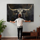 Rustic Longhorn Bull Wall Art Canvas Print – Vintage Western by MyGreatCanvas | Canvas Wall Art Prints | Photo Prints & Wall Decor