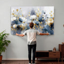 Large Abstract Flowers Wall Art Canvas Print – Gold and Blue by MyGreatCanvas | Canvas Wall Art Prints | Photo Prints & Wall Decor