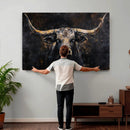 Abstract Longhorn Bull Wall Art Canvas Print – Rustic by MyGreatCanvas | Canvas Wall Art Prints | Photo Prints & Wall Decor