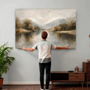 Neutral Abstract River Landscape Wall Art Canvas Print by MyGreatCanvas | Canvas Wall Art Prints | Photo Prints & Wall Decor