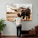 Texas Longhorn Bull Rustic Wall Art Canvas Print, Western by MyGreatCanvas | Canvas Wall Art Prints | Photo Prints & Wall Decor