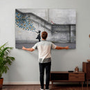 Banksy Girl with Butterflies Street Art Wall Art Canvas by MyGreatCanvas | Canvas Wall Art Prints | Photo Prints & Wall Decor