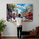 London City Street Wall Art Canvas Print, Big Ben & Red Bus by MyGreatCanvas | Canvas Wall Art Prints | Photo Prints & Wall Decor