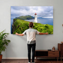 Cliffside Lighthouse Wall Art Canvas Print – Coastal by MyGreatCanvas | Canvas Wall Art Prints | Photo Prints & Wall Decor