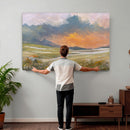 Mountain Sunset Wall Art Canvas Print Vintage Landscape by MyGreatCanvas | Canvas Wall Art Prints | Photo Prints & Wall Decor