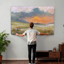 Mountain Sunset Wall Art Canvas Print Vintage Landscape by MyGreatCanvas | Canvas Wall Art Prints | Photo Prints & Wall Decor