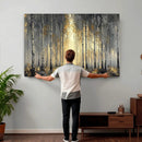 Abstract Birch Forest Wall Art Canvas Print – Modern Gold by MyGreatCanvas | Canvas Wall Art Prints | Photo Prints & Wall Decor