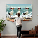 Funny Seagull Wall Art Canvas Print Beach Birds With by MyGreatCanvas | Canvas Wall Art Prints | Photo Prints & Wall Decor