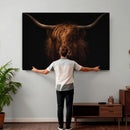 Highland Cow Wall Art Canvas Print – Moody Dark Rustic by MyGreatCanvas | Canvas Wall Art Prints | Photo Prints & Wall Decor