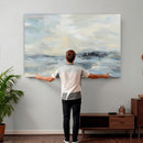 Abstract Coastal Landscape Wall Art Canvas Print – Soft Blue