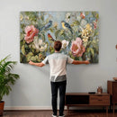Vintage Birds and Flowers Wall Art Canvas Print, Botanical by MyGreatCanvas | Canvas Wall Art Prints | Photo Prints & Wall Decor