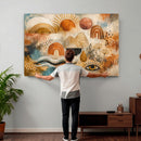 Geometric Boho Abstract Wall Art Canvas Print, Orange Blue by MyGreatCanvas | Canvas Wall Art Prints | Photo Prints & Wall Decor