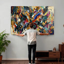 Geometric Abstract Wall Art Canvas Print, Orange Blue by MyGreatCanvas | Canvas Wall Art Prints | Photo Prints & Wall Decor