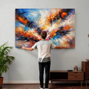 Lyrical Abstraction Wall Art Canvas Print, Orange Blue by MyGreatCanvas | Canvas Wall Art Prints | Photo Prints & Wall Decor