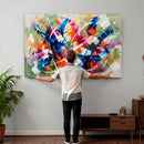 Geometric Abstract Wall Art Canvas Print, Orange Blue by MyGreatCanvas | Canvas Wall Art Prints | Photo Prints & Wall Decor