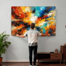 Lyrical Abstract Wall Art Canvas Print, Orange Blue Abstract by MyGreatCanvas | Canvas Wall Art Prints | Photo Prints & Wall Decor