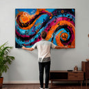 Geometric Abstract Wall Art Canvas Print, Orange Blue by MyGreatCanvas | Canvas Wall Art Prints | Photo Prints & Wall Decor