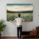 Wildflower Meadow Oil Painting Canvas — Daisy Lavender