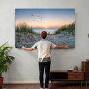 Sandy Dune Path Sunset Canvas Wall Art — Seagulls Beach by MyGreatCanvas | Canvas Wall Art Prints | Photo Prints & Wall Decor