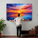 Colorful Knife Ocean Sunset Canvas — Orange Pink Teal by MyGreatCanvas | Canvas Wall Art Prints | Photo Prints & Wall Decor