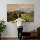 Konrad Petrides Sexten Village Canvas Print, Alpine Mountain Valley Painting, Dolomites Landscape Art by MyGreatCanvas | Canvas Wall Art Prints | Photo Prints & Wall Decor