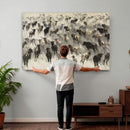 Cowboy Cattle Drive Canvas Wall Art, Western Longhorn Herd by MyGreatCanvas | Canvas Wall Art Prints | Photo Prints & Wall Decor