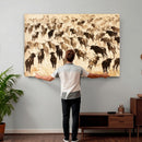 Texas Longhorn Sepia Canvas Wall Art, Western Cattle by MyGreatCanvas | Canvas Wall Art Prints | Photo Prints & Wall Decor