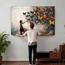 Banksy Graffiti Butterfly Girl Wall Art Canvas Print, Framed by MyGreatCanvas | Canvas Wall Art Prints | Photo Prints & Wall Decor