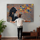Urban Banksy Butterfly Girl Wall Art Canvas Print, Framed by MyGreatCanvas | Canvas Wall Art Prints | Photo Prints & Wall Decor