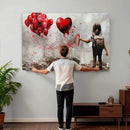Girl Graffiti Wall Art Canvas Print, Red Balloon Heart by MyGreatCanvas | Canvas Wall Art Prints | Photo Prints & Wall Decor