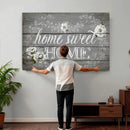 Home Sweet Home Sign Wall Art Canvas Print, Floral Farmhouse by MyGreatCanvas | Canvas Wall Art Prints | Photo Prints & Wall Decor