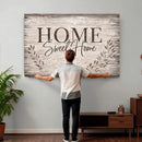 Home Sweet Home Wall Art Canvas Print, Floral Farmhouse by MyGreatCanvas | Canvas Wall Art Prints | Photo Prints & Wall Decor