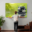 Plumeria Frangipani Black Stone Canvas | White Flower Spa by MyGreatCanvas | Canvas Wall Art Prints | Photo Prints & Wall Decor