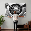Vintage Propeller Plane Wall Art Canvas Print, Black and by MyGreatCanvas | Canvas Wall Art Prints | Photo Prints & Wall Decor