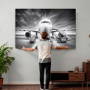 Airplane Wall Art Canvas Print, Black and White Jet Aircraft by MyGreatCanvas | Canvas Wall Art Prints | Photo Prints & Wall Decor
